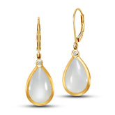 MOONSTONE & DIAMOND DANGLE EARRINGS